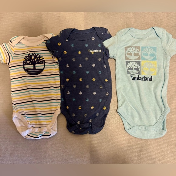 Set of 3 baby boy Timberland short sleeve diaper shirt in size 0-3 months - Picture 1 of 5